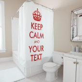 Klassiek Rood Wit Houd Kalm en Aangepaste Tekst Douchegordijn (In situ)