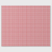 Klassiek rood-wit houndstoothpatroon cadeaupapier (Vlak)