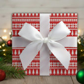 Klassiek rood & wit kerstboom gestreept patroon cadeaupapier