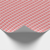 Klassiek rood-wit plaid patroon cadeaupapier (Hoek)