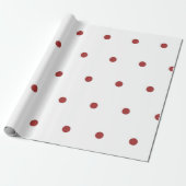 Klassiek rood-wit stippenpatroon cadeaupapier (Uitgerold)