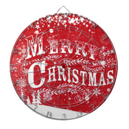 Klassiek Rood Wit Vrolijk Kerstfeest Dartbord