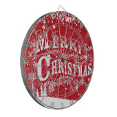 Klassiek Rood Wit Vrolijk Kerstfeest Dartbord (Voorkant Links)