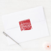 Klassiek Rood Wit Vrolijk Kerstfeest Vierkante Sticker (Envelop)