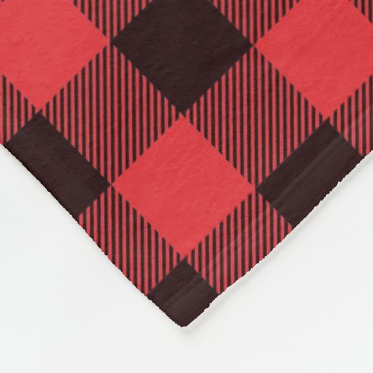 Klassiek rood & zwart buffel geruit Gecontroleerd Fleece Deken (Hoek)