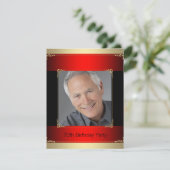 Klassiek rood, zwart en goud 70ste verjaardagsfees kaart (Staand voorkant)