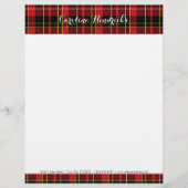 Klassiek Rood Zwart Geel Wit Tartan Persoonlijk Briefhoofd (Voorkant)