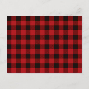 Klassiek rood zwart geruit patroon briefkaart