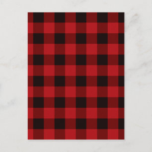 Klassiek rood zwart geruit patroon briefkaart