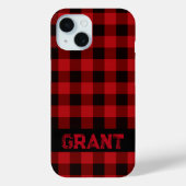 Klassiek rood zwart geruit patroon Case-Mate iPhone case (Achterkant)