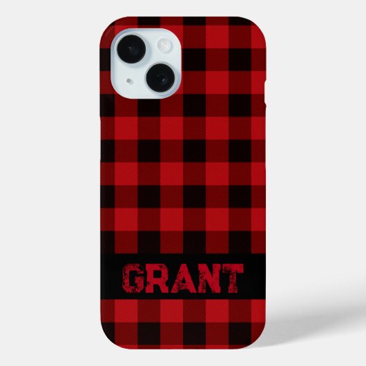 Klassiek rood zwart geruit patroon Case-Mate iPhone case (Achterkant)