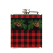 Klassiek rood zwart geruit patroon heupfles (Achterkant)