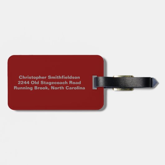 Klassiek rood zwart grijs Bagagelabel (Achterkant horizontaal)