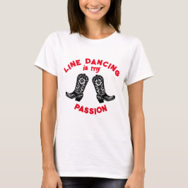 Klassiek rood zwart lijn dansen T-shirt