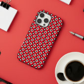 Klassiek rood zwart-wit gevlekt patroon Case-Mate iPhone case