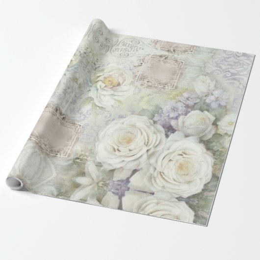  Klassiek Roos Floral Pastel Bohemian Gifts Cadeaupapier (Uitgerold)