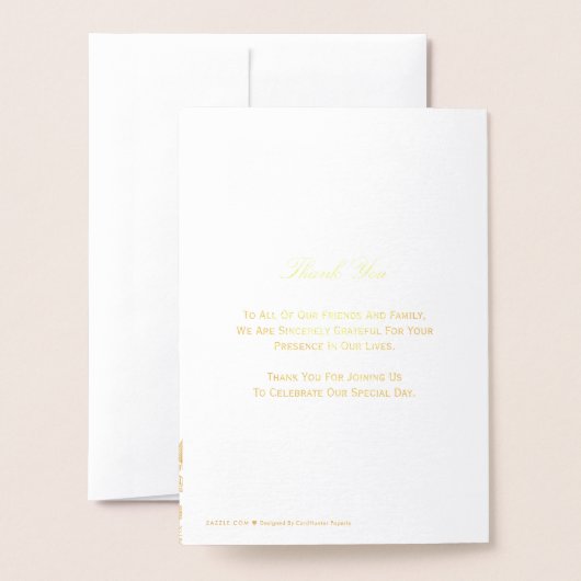 Klassiek Roos Floral Real Gold Foil Weddenprogramm Folie Kaarten (Met envelop)