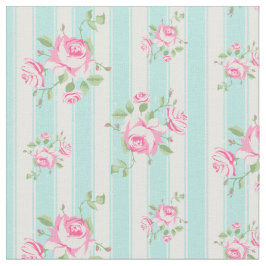 Klassiek  Roos Floral Stripe Blauwgroen Stof