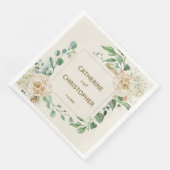 Klassiek Roos Floral Wedding Servet (Hoek)