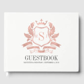 Klassiek Roos Gold Crest Weddenboek Gastenboek (Voorkant)