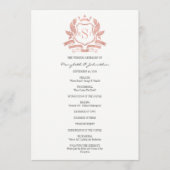 Klassiek Roos Gold Crest Weddenprogramma Programmakaart (Voorkant)