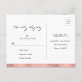 Klassiek Roos Gold Crest Wedding RSVP Briefkaart (Achterkant)