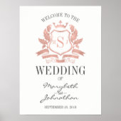 Klassiek Roos Gold Crest Wedding Welkomstwoord Pos Poster (Voorkant)