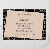 Klassiek ROOS GOLD Gatsby Deco Wedding Folie Invit Folie Uitnodiging (Achterkant)