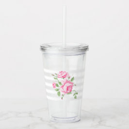  Klassiek Roos Klassieke stripe afbeelding Acryl Drinkbeker