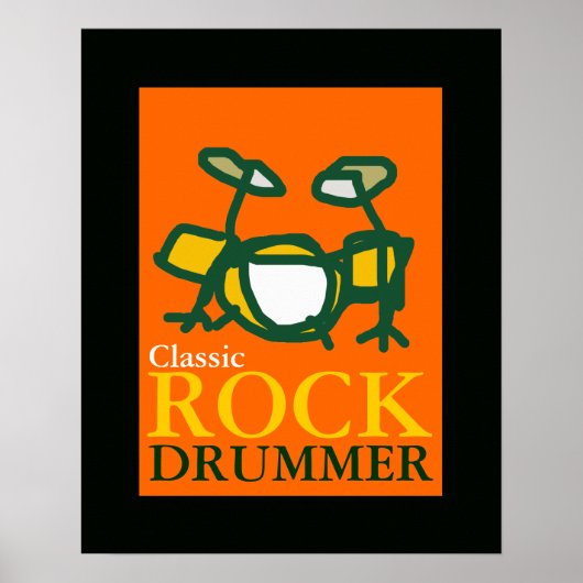 klassiek rotsdrummer poster (Voorkant)