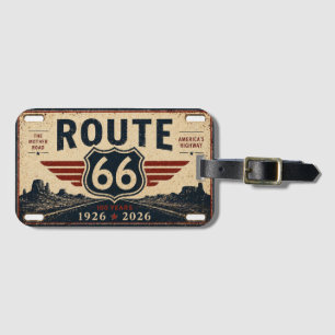 Klassiek Route 66 Eeuwfeest Retro Design Bagagelabel