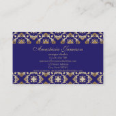 Klassiek Royal Blue Gold Elegant Antiek Visitekaartje (Achterkant)