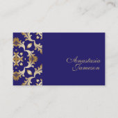 Klassiek Royal Blue Gold Elegant Antiek Visitekaartje (Voorkant)