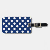 Klassiek Royal Blue White Polka Dot Pattern Bagagelabel (Voorkant horizontaal)