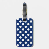 Klassiek Royal Blue White Polka Dot Pattern Bagagelabel (Achterkant verticaal)