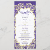 Klassiek Royal Paarse en gouden sierprogramma Programmakaart (Voorkant)