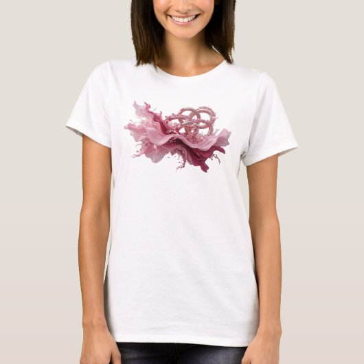 Klassiek roze ABSTRACT KUNST Statement T-shirt (Voorkant)
