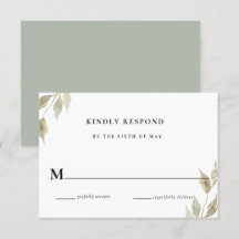 Klassiek roze bloem bruiloft RSVP antwoord