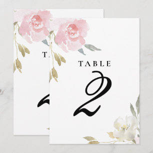 Klassiek Roze Bloem Bruiloft Tafelnummer