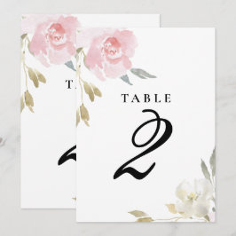 Klassiek roze bloemstuk bruiloft tafelnummer