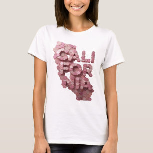 Klassiek roze CALIFORNIA Statement Design T-shirt