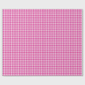 Klassiek roze en wit houndstooth patroon cadeaupapier (Vlak)