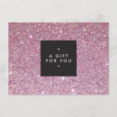 Klassiek roze Glitter Salon Cadeaubon (Voorkant)