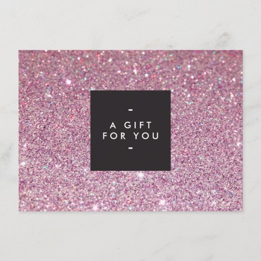 Klassiek roze Glitter Salon Cadeaubon (Voorkant)