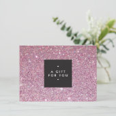 Klassiek roze Glitter Salon Cadeaubon (Staand voorkant)