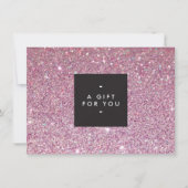 Klassiek roze Glitter Salon Cadeaubon (Voorkant)