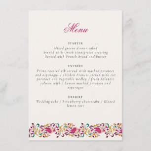 Klassiek Roze Groen Geel Bloemig Zwaan Vogel Bruil Menu
