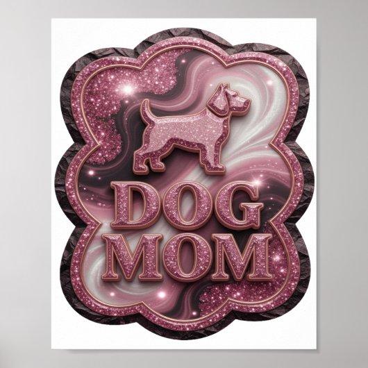 Klassiek Roze HOND MOEDER Poster (Voorkant)