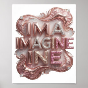 Klassiek Roze IMAGINE Poster