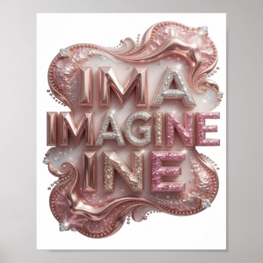 Klassiek Roze IMAGINE Poster (Voorkant)